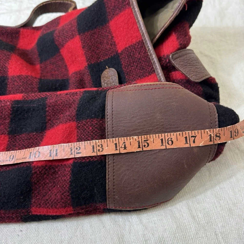 J. Crew Wool Blend Plaid Messenger Bag Red Black Buffalo Plaid Preppy Academia